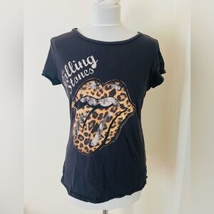 Rolling Stones Women Top M Short Sleeves T-Shirt Lips Tongue Rock Concert